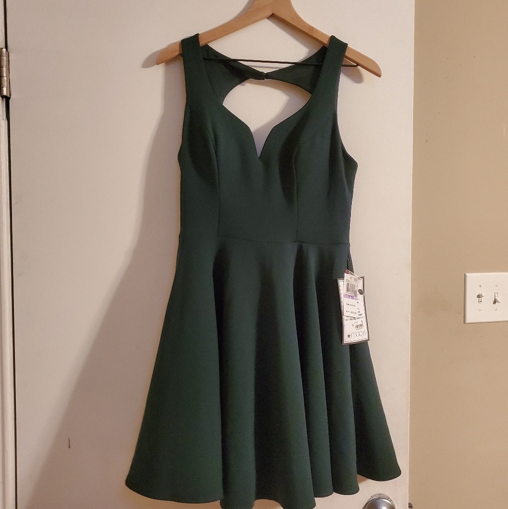 Forest Green Open Back Dress